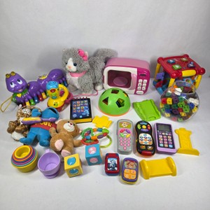 Lot of Preschool Learning Toys, Plush Animals & Toy Phones