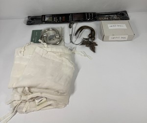 Lot of Curtain Hardware, Levlor Sun Zero Curtain Panel & Drapes