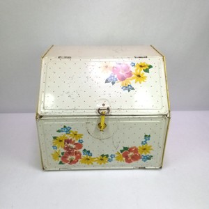Vintage Floral Metal Bread Box
