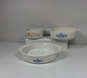 Lot of 3 Corning Ware P-322 Blue Cornflower Casserole Dishes