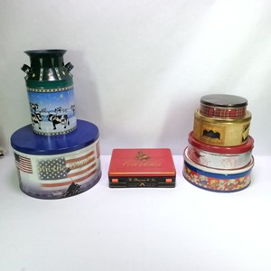 Lot of Decorative Holiday Tins and Collectible Cookie Tins