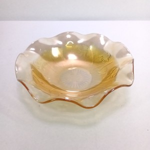 Vintage Amber Glass Divided Relish Dish