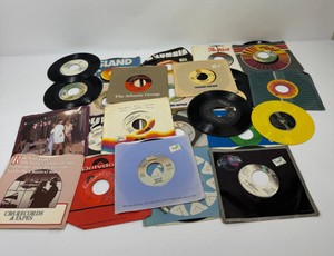 Lot of 45 RPM Vinyl Records with Picture Sleeves