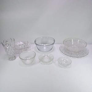 Lot of Clear Glass Serving Bowls, Vase & Decorative Dishes