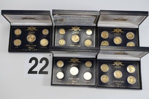Lot of 5 Sets of 1$ U.S Coin Gold Plated