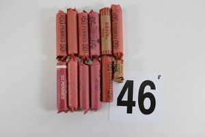 11 Rolls of Wheat Pennies Unsearched