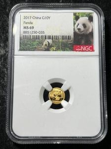 2017 CHINESE GOLD PANDA 1 GRAM .999 FINE GOLD NGC MS69