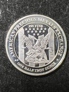 HALF TROY OZ .999 FINE SILVER APMEX ROUND