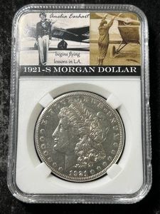 1921-S US MORGAN SILVER DOLLAR SLABBED