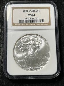 2001 AMERICAN SILVER EAGLE NGC MS69