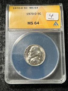 1970-D US JEFFERSON NICKEL ANACS MS64