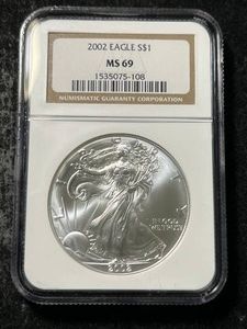 2002 AMERICAN SILVER EAGLE NGC MS69
