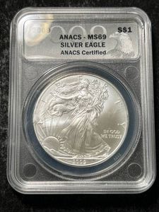 2009 AMERICAN SILVER EAGLE ANACS MS69
