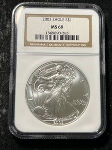 2003 AMERICAN SILVER EAGLE NGC MS69
