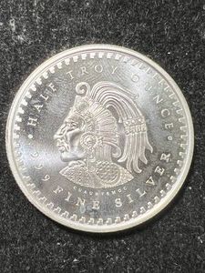 HALF TROY OZ .999 FINE SILVER AZTEC ROUND