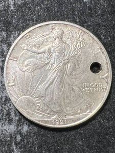 1991 AMERICAN SILVER EAGLE 1 TROY OZ .999 FINE SILVER