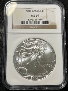 2004 AMERICAN SILVER EAGLE NGC MS69