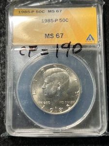 1985 US KENNEDY HALF DOLLAR ANACS MS67