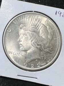1922 US PEACE SILVER DOLLAR BU