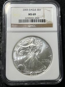 2005 AMERICAN SILVER EAGLE NGC MS69