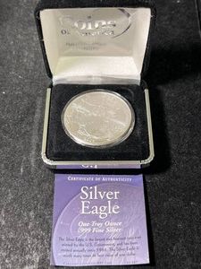 2004 AMERICAN SILVER EAGLE 1 TROY OZ .999 FINE SILVER IN BOX