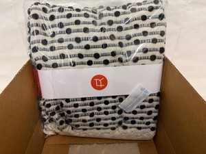50x60 Button Nubby Black & White Throw