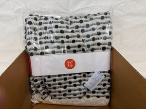50x60 Button Nubby Black & White Throw