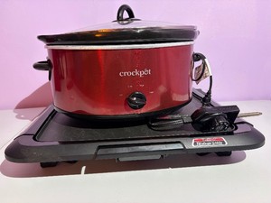 Presto Griddle and Large Red Crockpot