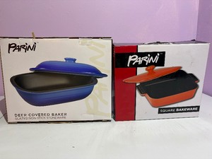 Two Parini Bakeware Dishes wLids New in Box