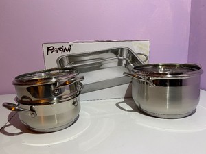 Parini Lasagna Pan, Dutch Oven and Dutch Oven with Steamer New in Box