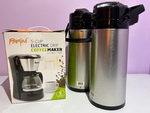 Parini Electric Five Cup Coffee Maker New in Box & Two Coffee Carafes