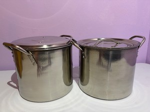 Two Stainless Steel Stock Pots with Lids