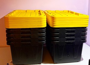 Ten 17g Heavy Duty Storage Totes with Lids