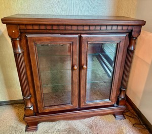 Lighted Wood Display Cabinet