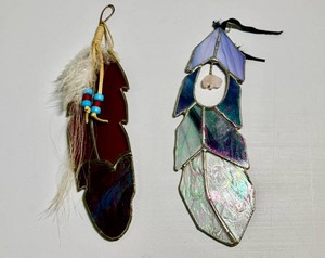 Native American Feather Stained Glass Sun Catchers