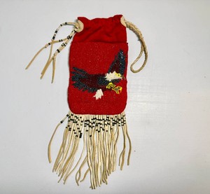 Native American Hand Beaded Eagle Medicine Bag