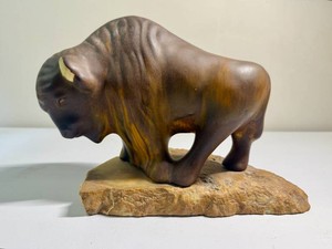 Signed Maigon Daga Pottery Bison Figurine