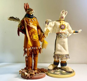 The Rabbits of Newberry Thicket Handmade by Bunnie Werth Native American Themed Dolls