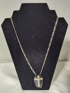 925Sterling Figaro Necklace wPendant