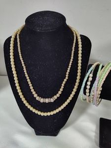 Faux Pearl Necklaces & Bracelet Costume Jewelry