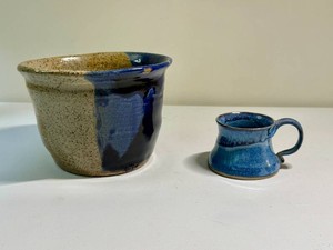 Handmade Stoneware Bowl and Terry Snook Signed Mug