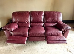 Burgandy Leather Couch
