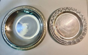 Two Silver Toned Decorative Platters