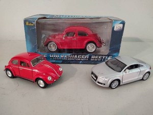 Motormax Collections 1966 Volkswagen Beetle Model and Two Kinsmart Car Models