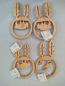 Mato Sha Lakota Sioux Wooden Dream Catcher Ornaments