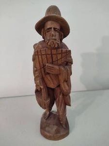 Hand Carved Wooden Sculpture Traveling Man