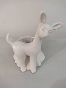Vintage Haeger Pottery Fawn with Tree Stump Planter