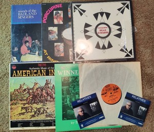 Assorted Vintage Native American Records and Relatives DVD