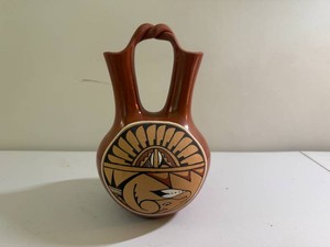 Signed Christine Tosa Jemez Pottery Wedding Vase