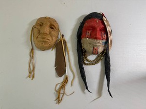 Two Native American Paper Masks